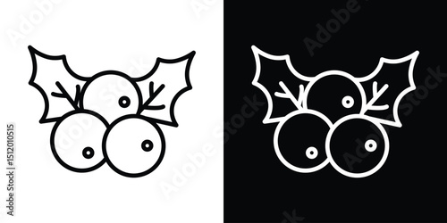 Christmas holly berry icon. Simple element illustration. outline and flat symbol design