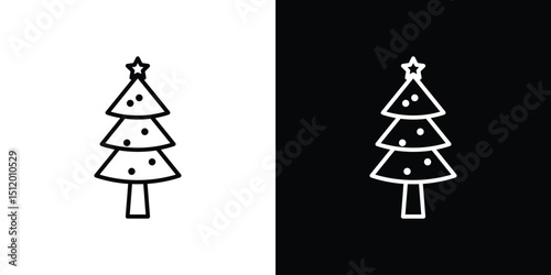 Christmas tree icon. Simple element illustration. outline and flat symbol design