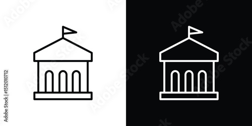 City hall building icon. Simple element illustration. outline and flat symbol design