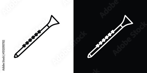 Clarinet icon. Simple element illustration. outline and flat symbol design