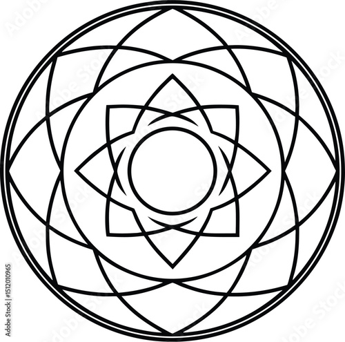 Geometric Mandala Design, Circular Pattern, Sacred Geometry Art