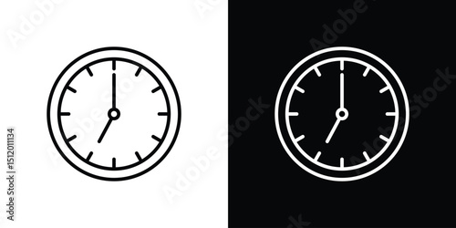 Clock seven icon. Simple element illustration. outline and flat symbol design