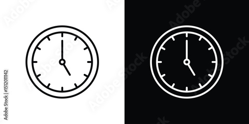 Clock-five icon. Simple element illustration. outline and flat symbol design