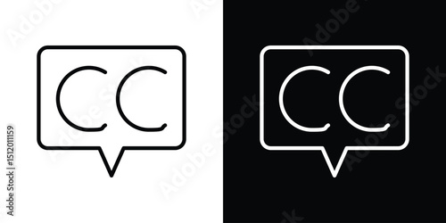 Closed caption icon. Simple element illustration. outline and flat symbol design