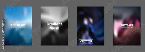 Abstract Gradient Mesh Background Poster Templates Vector Designs
