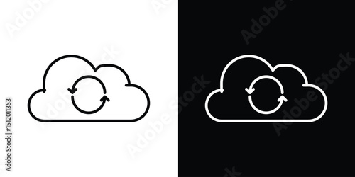 Cloud sync icon. Simple element illustration. outline and flat symbol design