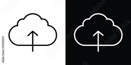 Cloud upload icon. Simple element illustration. outline and flat symbol design