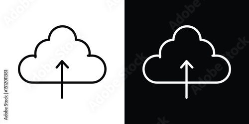Cloud upload icon. Simple element illustration. outline and flat symbol design