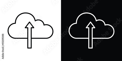 Cloud upload icon. Simple element illustration. outline and flat symbol design