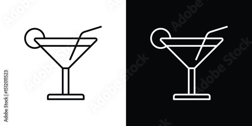 Cocktail icon. Simple element illustration. outline and flat symbol design