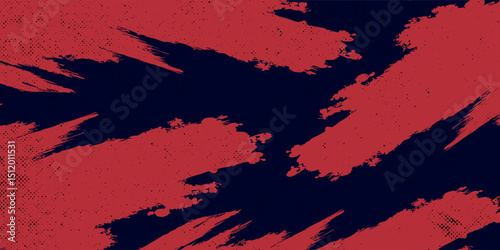 Red halftone dots blue color pattern gradient grunge texture background. Dot pop art comic sport style vector illustration. Eps10