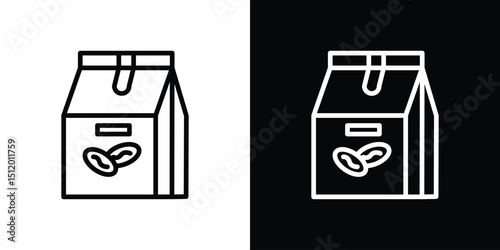 Coffee paper bag icon. Simple element illustration. outline and flat symbol design