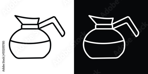 Coffee pot icon. Simple element illustration. outline and flat symbol design