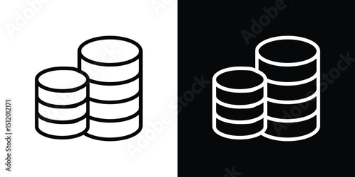 Coins stack icon. Simple element illustration. outline and flat symbol design