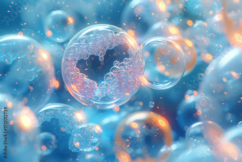 Whimsical White Bubble Illustration with Soft Contours
