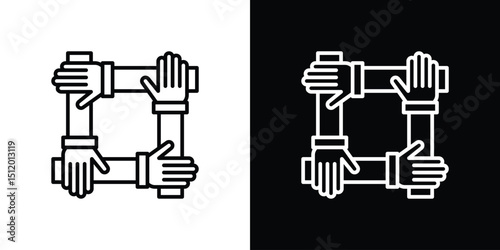 Collaboration icon. Simple element illustration. outline and flat symbol design