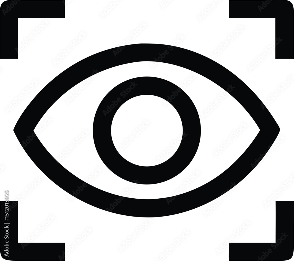 Eye Focus Icon, Viewfinder Symbol, Camera Target Graphic Eye Focus Icon, Viewfinder Symbol, Camera Target Graphic