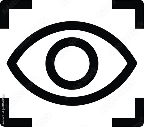 Eye Focus Icon, Viewfinder Symbol, Camera Target Graphic
