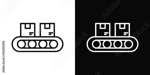 Conveyor belt icon. Simple element illustration. outline and flat symbol design