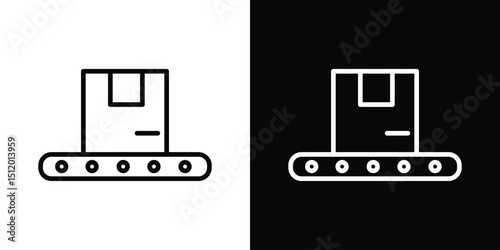 Conveyor belt icon. Simple element illustration. outline and flat symbol design