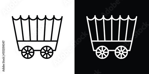 Covered wagon icon. Simple element illustration. outline and flat symbol design
