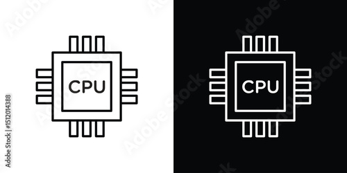 CPU icon. Simple element illustration. outline and flat symbol design