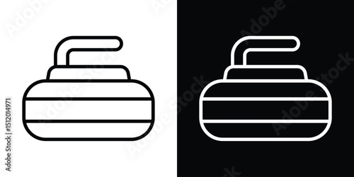 Curling stone icon. Simple element illustration. outline and flat symbol design