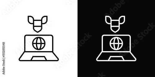 Ddos icon. Simple element illustration. outline and flat symbol design