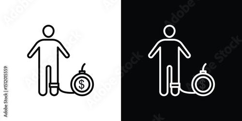 Debt icon. Simple element illustration. outline and flat symbol design
