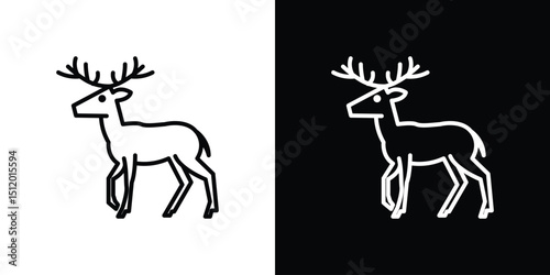 Deer icon. Simple element illustration. outline and flat symbol design