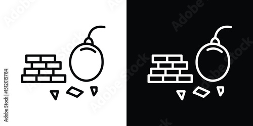 Demolition icon. Simple element illustration. outline and flat symbol design