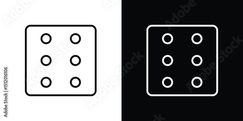Dice six icon. Simple element illustration. outline and flat symbol design