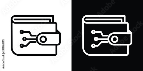 Digital wallet icon. Simple element illustration. outline and flat symbol design