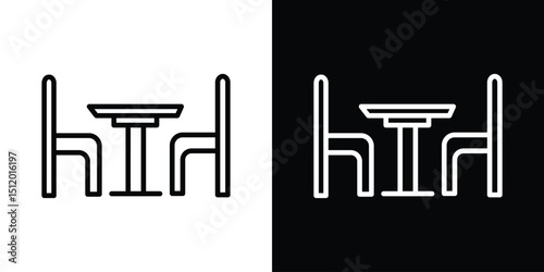 Dinner table icon. Simple element illustration. outline and flat symbol design