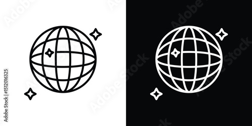 Disco ball icon. Simple element illustration. outline and flat symbol design