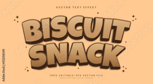 Biscuit Snack 3d editable text effect template Suitable for tasty food theme