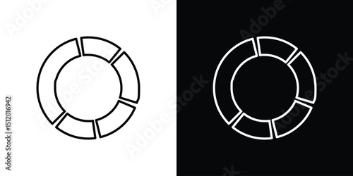 Donut chart icon. Simple element illustration. outline and flat symbol design