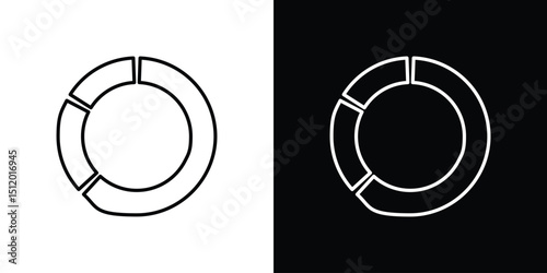Donut chart icon. Simple element illustration. outline and flat symbol design