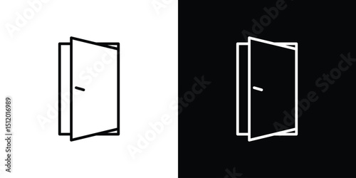 Door closed icon. Simple element illustration. outline and flat symbol design