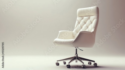 Elegant White Leather Office Chair