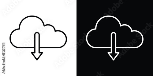 Download from Cloud icon. Simple element illustration. outline and flat symbol design