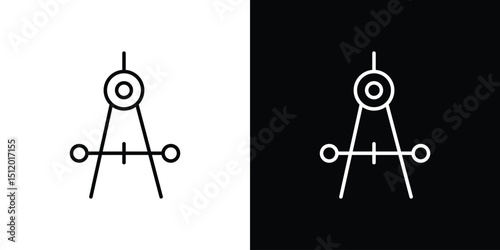 Drafting compass icon. Simple element illustration. outline and flat symbol design