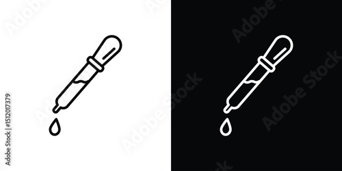 Dropper pipette icon. Simple element illustration. outline and flat symbol design