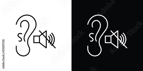 Ear deaf icon. Simple element illustration. outline and flat symbol design
