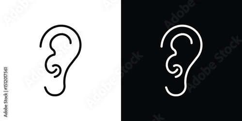 Ear icon. Simple element illustration. outline and flat symbol design