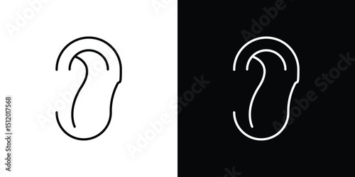 Ear icon. Simple element illustration. outline and flat symbol design