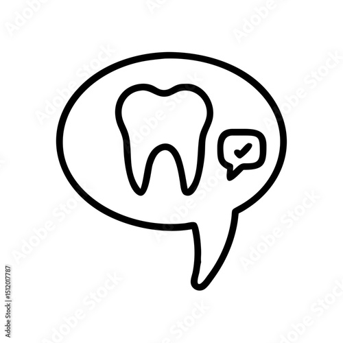 Tooth in speech bubble, dental care, for websites