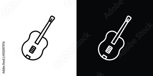 Electric Guitar icon. Simple element illustration. outline and flat symbol design
