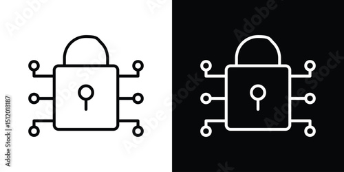 Encryption icon. Simple element illustration. outline and flat symbol design