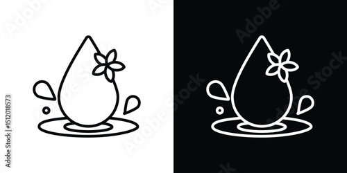 Essentials oil drop icon. Simple element illustration. outline and flat symbol design